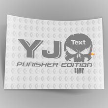 Custom Text Punisher Edition Vinyl Sticker Decal Pair for Jeep XJ 2