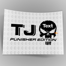 Custom Text Punisher Edition Vinyl Sticker Decal Pair for Jeep TJ 3