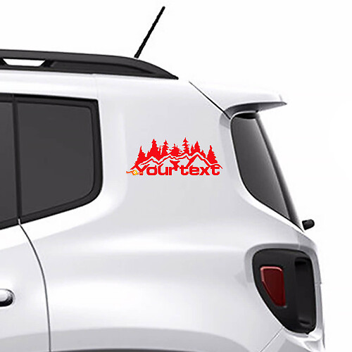 Custom Text Mountains Forest Vinyl Decal Sticker Graphic 2 for Jeep Renegade 1