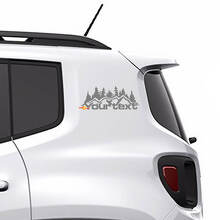 Custom Text Mountains Forest Vinyl Decal Sticker Graphic 2 for Jeep Renegade 2