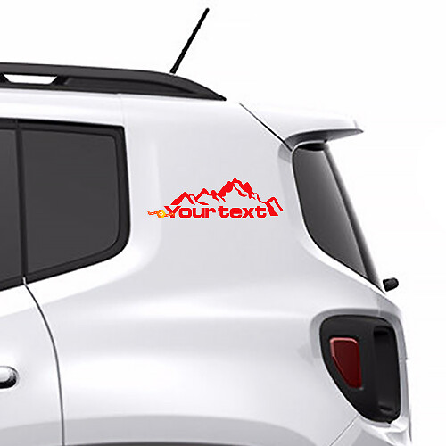 Mountain Range Custom Text Side Vinyl Decal Sticker for Jeep Renegade