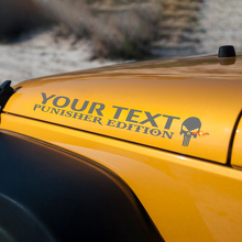 Custom Text Punisher Hood Vinyl Decal Sticker for Jeep Wrangler TJ LJ JK JKU 2