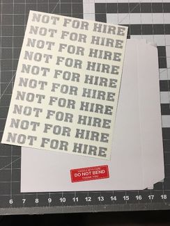 10 NOT FOR HIRE vinyl stickers decals for car tow truck personal trailer van