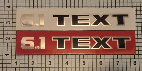 6.1 Custom Text Chrome and Black Hood Scoop Decals - Pair for Dodge
