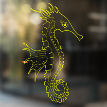 Seahorse Outline Design Universal Vinyl Decal Sticker_4