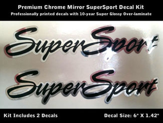 SuperSport Camaro SS Decal Kit Chrome Black 6 Inch Hood Scoop 0078