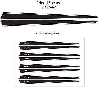 HOOD SPEARS Graphic Vinyl Stickers Decals Stripes Premium Grade Vinyl 2013-2015 Camaro