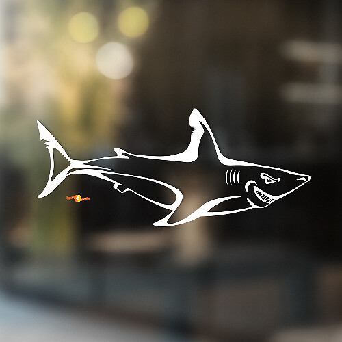 Smiling Shark Universal Vinyl Decal Sticker