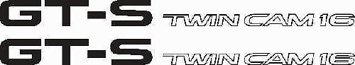 GT-S Twin Cam 16 Side Vinyl Decal Set for Toyota Corolla AE86