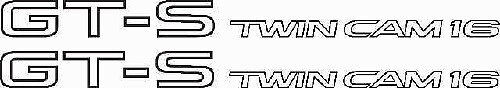 GT-S Twin Cam 16 Outline Side Vinyl Decal Set for Toyota Corolla AE86