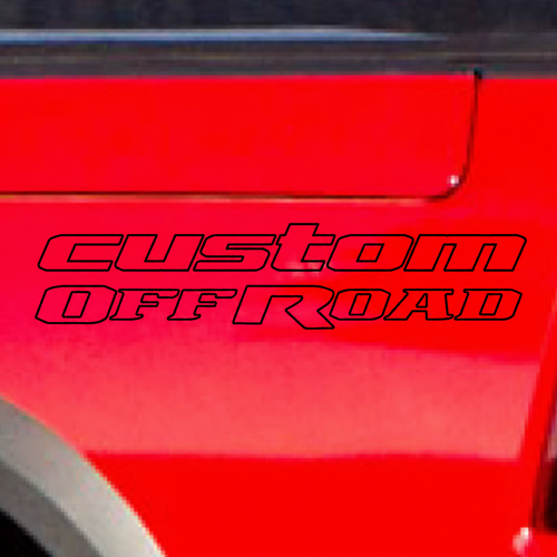 custom Offroad Outline Lettering Set Bedside Vinyl Decal Sticker for Dodge Ram 1500