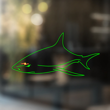Minimalist Shark Line Art Universal Vinyl Decal Sticker_2