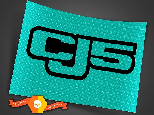 CJ5 Logo Side Door Hood Vinyl Decal Sticker Set for Jeep CJ CJ-5