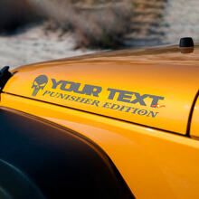 Custom Text Punisher Skull Hood Vinyl Decal Sticker for Jeep Wrangler TJ LJ JK JKU_2