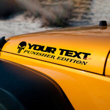 Custom Text Punisher Skull Hood Vinyl Decal Sticker for Jeep Wrangler TJ LJ JK JKU_3