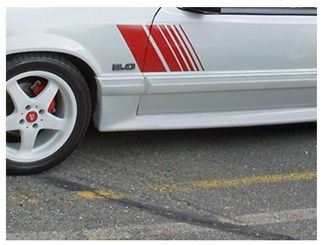  1979-1993 Ford Mustang Faded Side Stripes Strobe Decals kit 79- 93