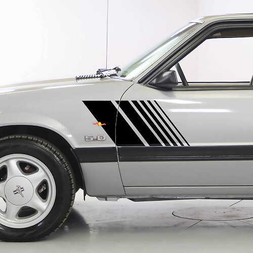 Strobe Side Stripes Vinyl Decals Kit for Musclecar Mustang 1979-93