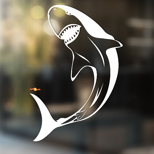 Curved Shark Universal Vinyl Decal Sticker