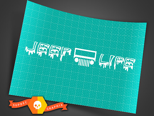 Life 30 Inch Wide Visor Window Vinyl Decal Graphic for Jeep