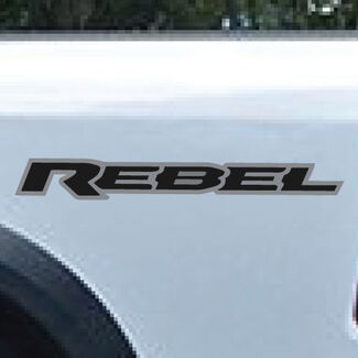 2 Color Dodge Ram Rebel Logo Truck Vinyl Decal Graphic Silver Black
