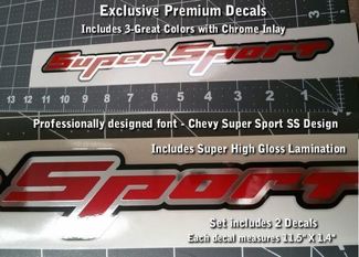 Super Sport Decals PAIR Rally Sport Chevy Camaro Chevrolet SS 3-colors WOW 0012