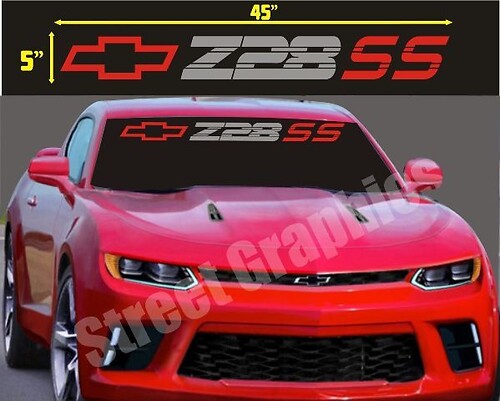 Z28 SS Logo Windshield Vinyl Decal Sticker for Chevrolet Camaro