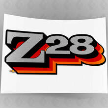Z28 Camaro Sticker Decal Kit 2pcs Fender 1977 1978 Vintage Red Orange 5.3" X 2.1" 0151_2