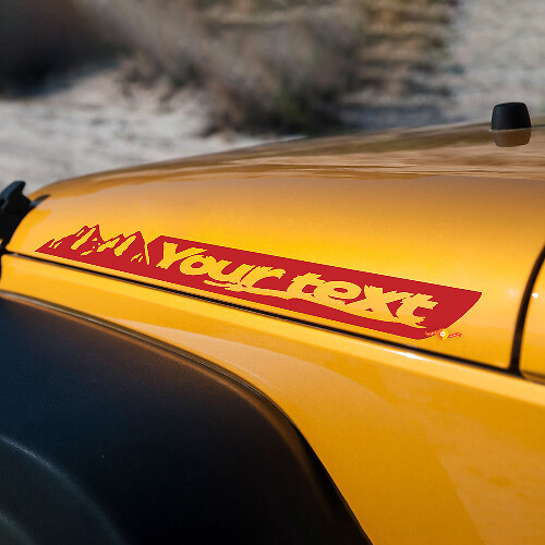 Сustom Text Mountains Hood Side Vinyl Decal Sticker for Jeep Wrangler JK Renegade