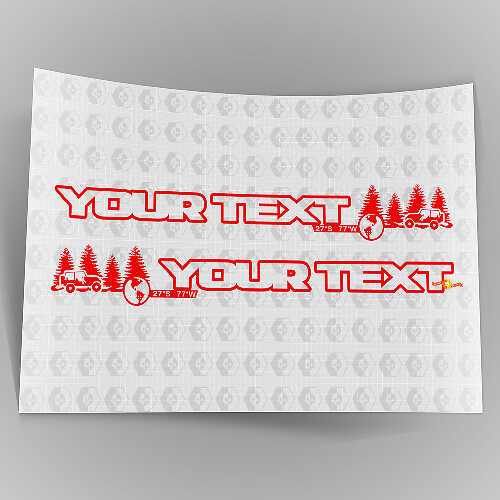 Pair Off Road Hood Vinyl Stickers Decals 3 for Jeep Wrangler Unlimited