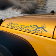  Pair Punisher with Compass Hood Vinyl Stickers Decals for Jeep Wrangler TJ JK YJ 2