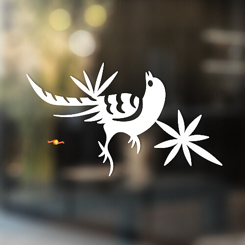 Bird and Leaves Universal Vinyl Decal Sticker