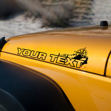 Pair Rubicon Hood Vinyl Stickers Decals for Jeep Wrangler Unlimited or Custom Text 3