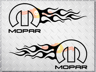  Mopar Dodge Chrysler Jeep Flame Style Logo Right & Left car decal stickers