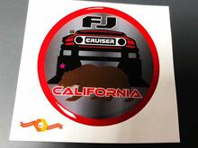 TRD Toyota FJ Cruiser California Domed Badge Emblem Resin Decal Sticker  2