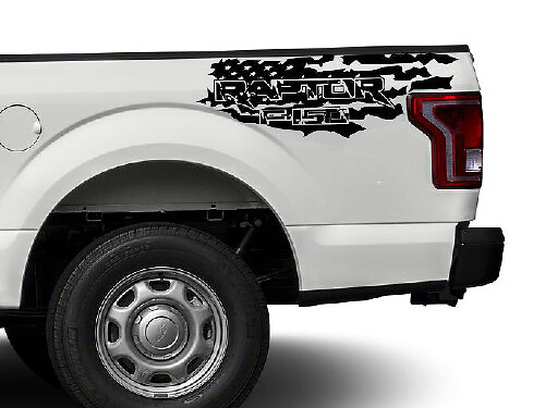 US Flag Distressed Grunge 4x4 Bed Side Graphic Decals Stickers for Ford F-150 Raptor