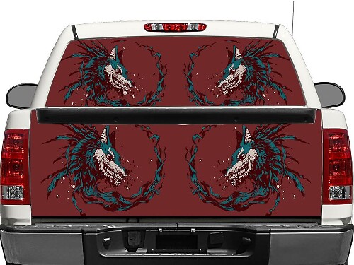 Furious Wolf Rear Window or Tailgate Vinyl Decal for Pick-up Trucks SUVs