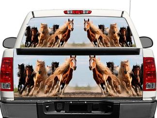 Horses Running Wildlife Nature Rear Window OR tailgate Decal Sticker Pick-up Truck SUV Car