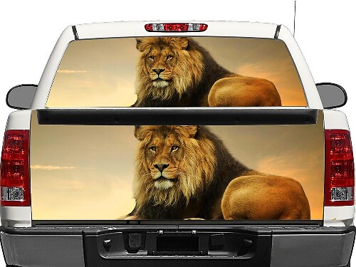 Calm Lion Rear Window or Tailgate Vinyl Decal for Pick-up Trucks SUVs