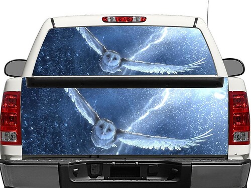 Snowy Owl Rear Window or Tailgate Vinyl Decal for Pick-up Trucks SUVs