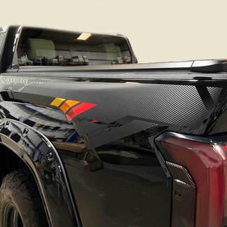 Toyota Tundra Side Pickup Carbon with Vintage stripes decal sticker Graphics