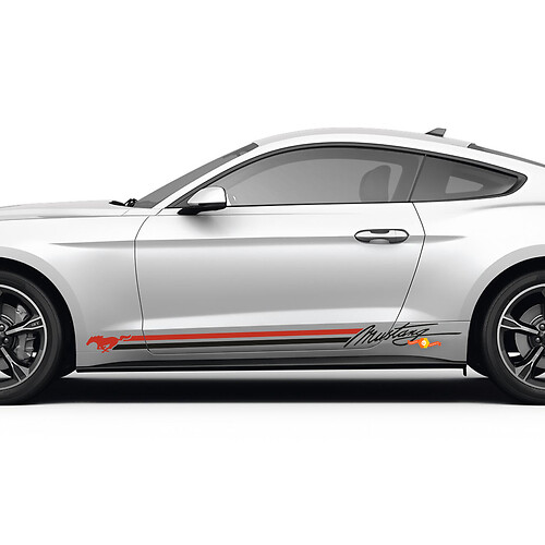 Side Doors Mustang Stripes Horses Decals Stickers for Ford Mustang