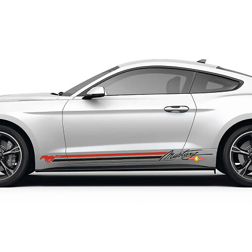 Side Doors Mustang Stripes Horses Decals Stickers for Ford Mustang 1