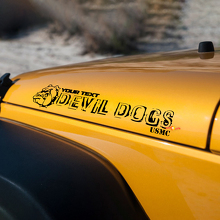 Devil Dog Bulldog Edition Devil Dogs USMC Hood Vinyl Stickers Decals for Jeep Wrangler Hoods 3