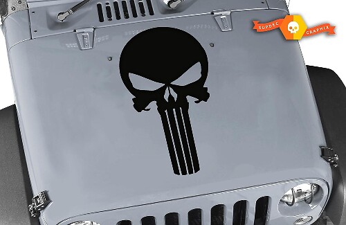 Punisher Logo Hood Vinyl Decal Sticker for Jeep Wrangler TJ LJ JK