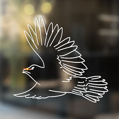 Flying Bird Contour Style Universal Vinyl Decal Sticker_1