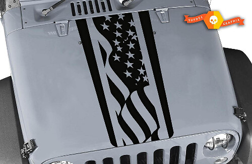 American Flag Hood Stripes Vinyl Decal for Jeep Wrangler 