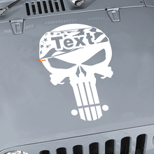 Punisher Skull Flag Hood Vinyl Sticker Decal Kit Set for Jeep Wrangler TJ LJ JK 2