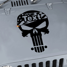 Punisher Skull Flag Hood Vinyl Sticker Decal Kit Set for Jeep Wrangler TJ LJ JK 3