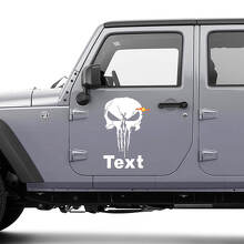 Punisher Skull Door Side Vinyl Decal Kit for Jeep Wrangler JK CJ TJ YJ_2