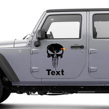 Punisher Skull Door Side Vinyl Decal Kit for Jeep Wrangler JK CJ TJ YJ_3